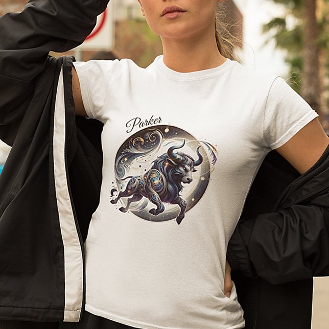 Trendy Watercolor Taurus Zodiac Custom T-Shirt (Von Creator hochgeladen)