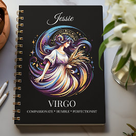 Trendy Watercolor Virgo Zodiac Journal Notizbuch