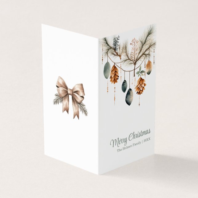 Trendy Watercolor Weihnachtsgrußkarte (Vorderseite)