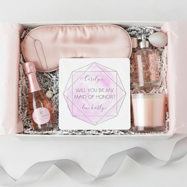 Trendy Waterecolor Diamond | Seid meine Trauzeugin Einladung (Von Creator hochgeladen)