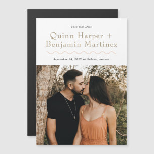 Trendy Wave Foto Save the Date Magnetkarte Magneteinladung