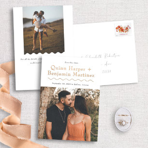 Trendy Wave Rose Gold Foil Foto Save the Date Folieneinladung
