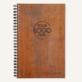 Trendy Weathered Rusted Steel Modern Logo Notizbuch