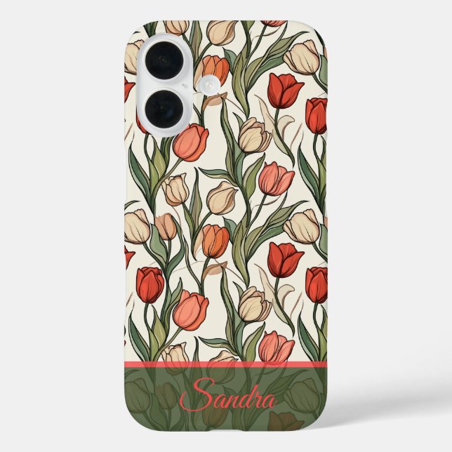 Trendy Wedding Favors Tulip Floral Custom Case-Mate iPhone Hülle (Rückseite)