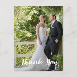 Trendy Wedding Foto Vielen Dank Vertikal Postkarte