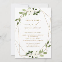 Trendy Wedding Invite Geometric Greenery Imitate F