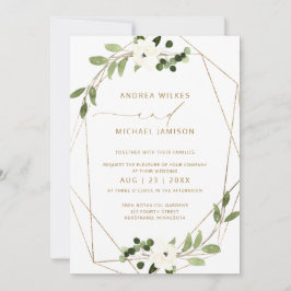 Trendy Wedding Invite Geometric Greenery Imitate F Einladung