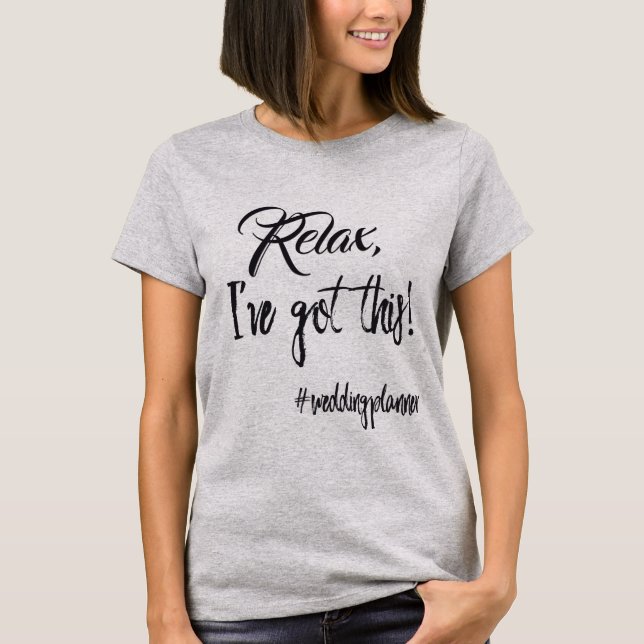 Trendy Wedding Planner Textografie T-Shirt (Vorderseite)