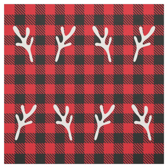 Trendy Weihnachtsmuster Buffalo karierte Rentiere Stoff (Muster)