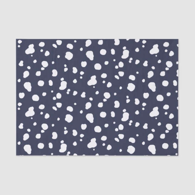 Trendy weiße Dalmatiner-Stellen u. Marine Seidenpapier (Vorderseite)