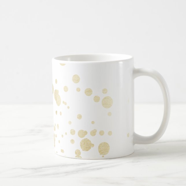 Trendy weißes punktiert Imitat-Goldeleganter Kaffeetasse (Rechts)