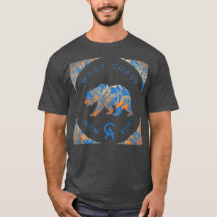 Trendy West Coast California Bären floral Muster T-Shirt