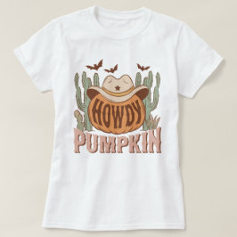 Trendy Western Funny Howdy Pumpkin Halloween T-Shirt