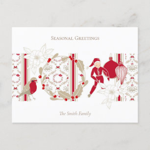 Trendy Whimsical Handmade Frohen Festtage Feiertagspostkarte