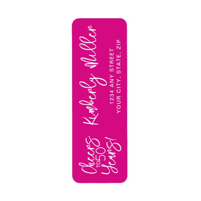 Trendy Whimsical Pink Cheers to 50 Years Birthday (Vorne)