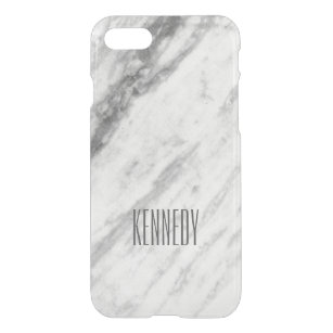 Trendy White and Gray Marmor Personalisiert ausseh iPhone SE/8/7 Hülle