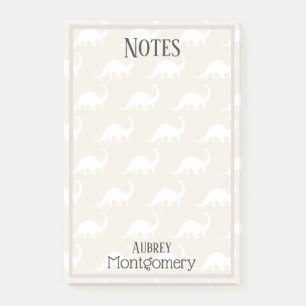 Trendy White Brontosaurus Dinosaurier Personalisie Post-it Klebezettel