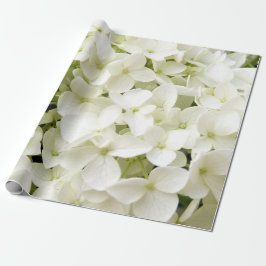 Trendy White Hydrangea Floral Geschenkpapier