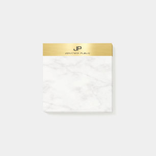 Trendy White Marble Elegant Modernes Gold Look Post-it Klebezettel