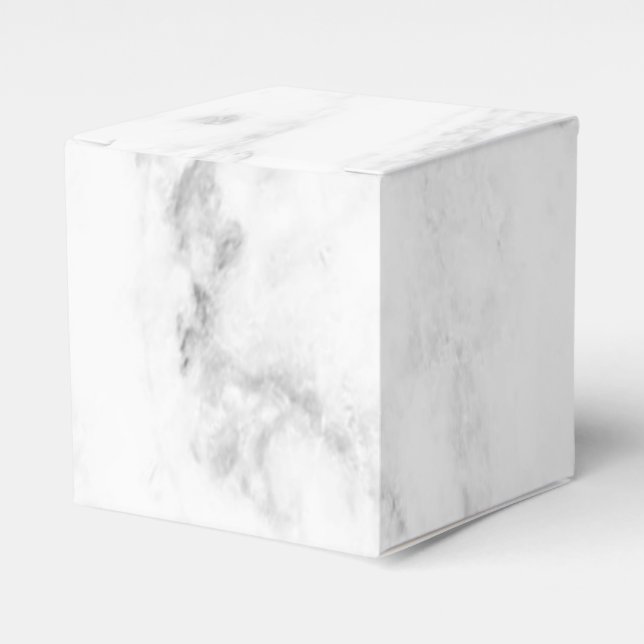 Trendy White Marble Elegantes modernes Template Geschenkschachtel (Vorderseite)
