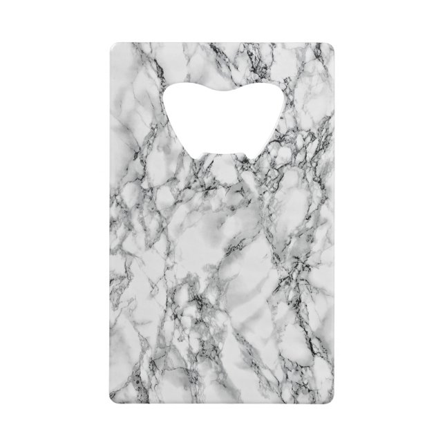 Trendy White Marble Stone Geldbeutel Flaschenöffner (Vorderseite)
