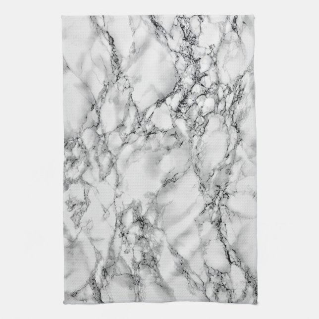 Trendy White Marble Stone Geschirrtuch (Vertikal)