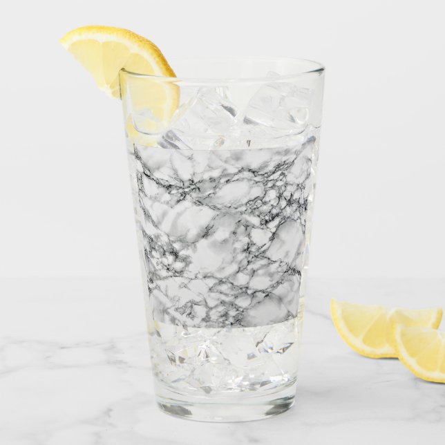 Trendy White Marble Stone Glas (Vorderseite Ice)