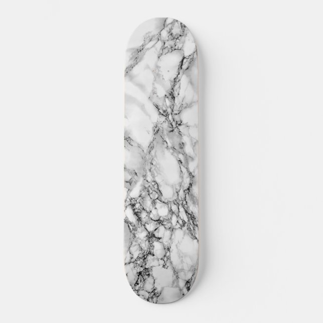 Trendy White Marble Stone - Modern Skateboard (Vorderseite)