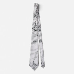 Trendy White Marble Stone Neck Tie Krawatte
