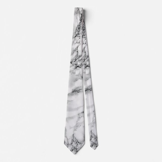 Trendy White Marble Stone Neck Tie Krawatte (Vorderseite)
