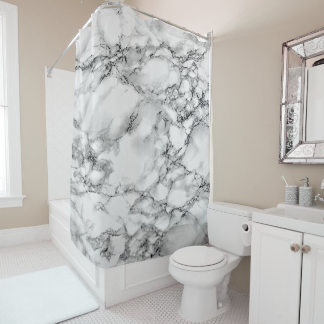 Trendy White Marmor Stone - Duschvorhang (Beispiel)