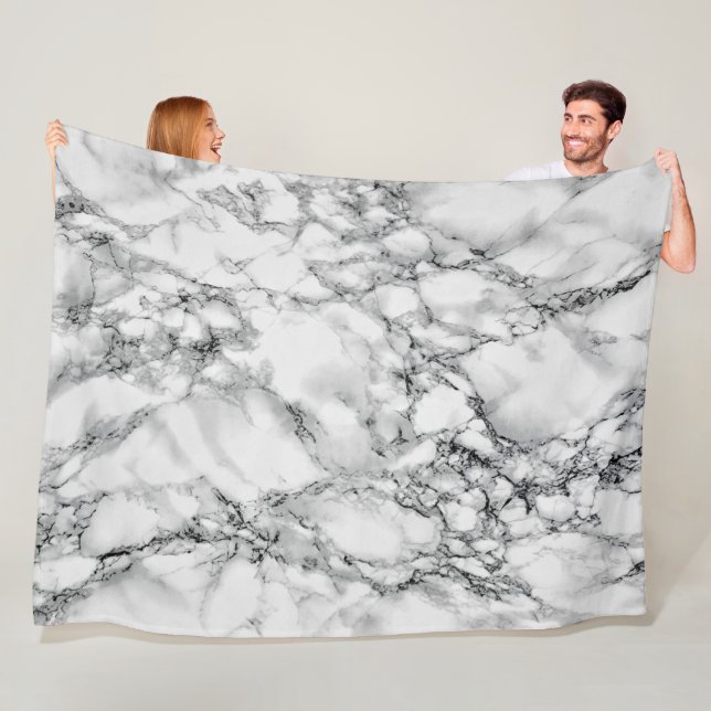 Trendy White Marmor Stone - Fleecedecke (Beispiel)