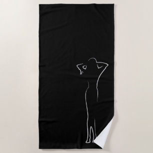 Trendy White Natural Behind Silhouette Girl Strandtuch