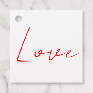 Trendy White Red Liebe Wedwriting Handwriting Name Geschenkanhänger