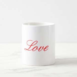 Trendy White Red Liebe Wedwriting Handwriting Name Kaffeetasse