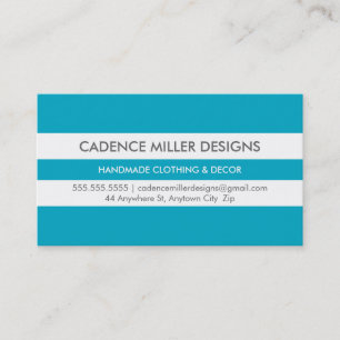 TRENDY WIDE STRIPE Modernes, minimales, helles Aqu Visitenkarte