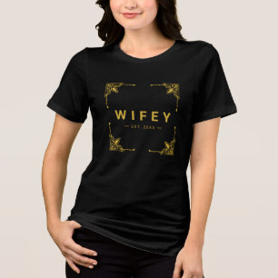 Trendy Wifey Black T-Shirt in Ultra-Soft Tri-Blend Shirt