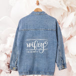 Trendy Wifey Newlywed Wedding Gift Jeansjacke<br><div class="desc">The classic denim jacket with a modern "Wifey" text in a swirly calligraphy script with a heart,  and customized with the year. The perfect wedding gift and keepsake for the beautiful newlywed bride.</div>