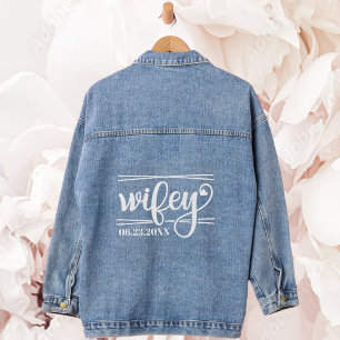 Trendy Wifey Newlywed Wedding Gift Jeansjacke