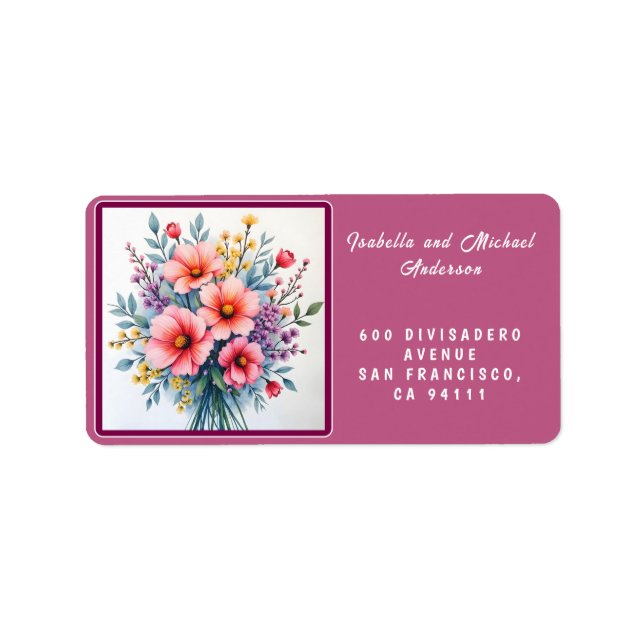 Trendy Wildflowers Beautiful Luxury Collection Adressaufkleber (Vorne)