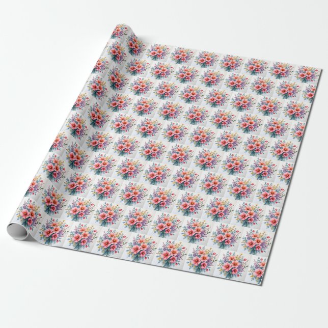 Trendy Wildflowers Beautiful Luxury Collection Geschenkpapier (Ungerollt)