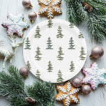Trendy Winter | Christmas Tree Pattern Pappteller<br><div class="desc">Trendy Winter | Christmas Tree Pattern</div>