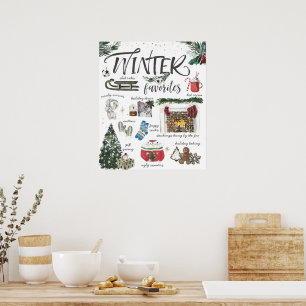 Trendy Winter Favorites   Aquarellbilder Poster