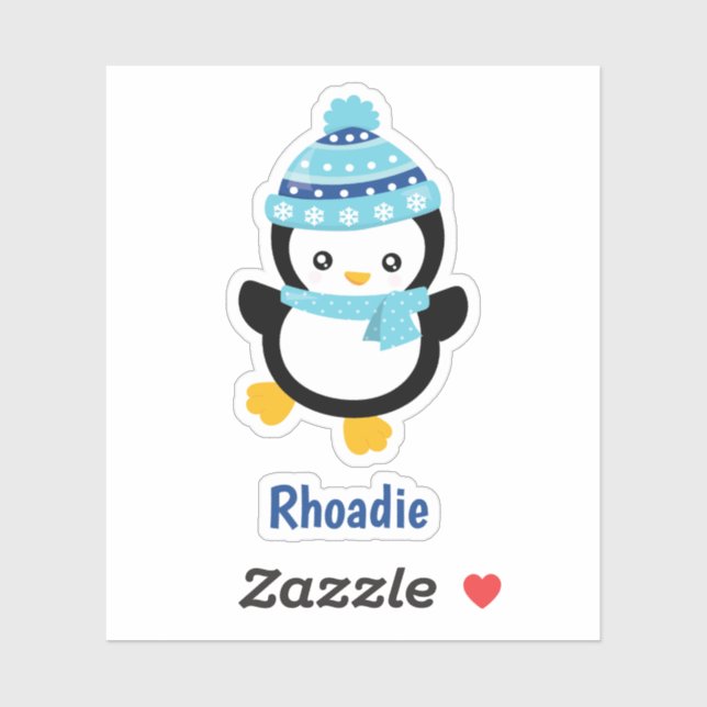 Trendy Winter Pinguin Sticker (Blatt)