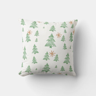 Trendy Winter Unique Christmas Tree Stars Kissen