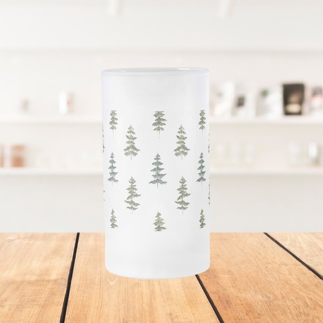 Trendy Winter | Weihnachtsbaummuster Mattglas Bierglas (Von Creator hochgeladen)