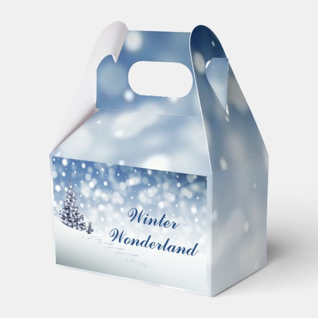 Trendy Wintry Winter Wonderland Geschenkschachtel (Vorderseite)