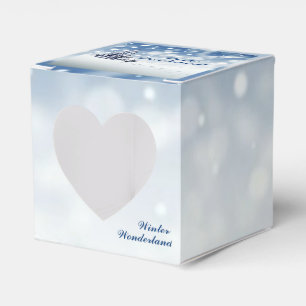 Trendy Wintry Winter Wonderland Herz Geschenkschachtel