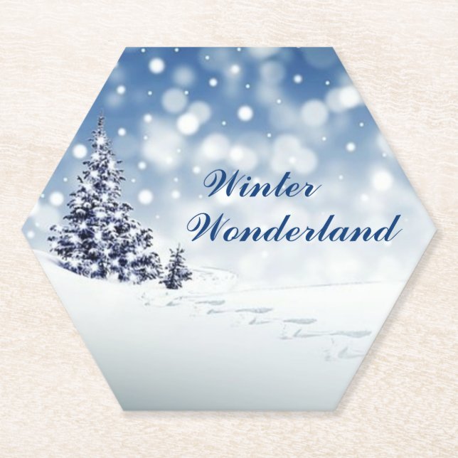 Trendy Wintry Winter Wonderland Untersetzer (Vorderseite)