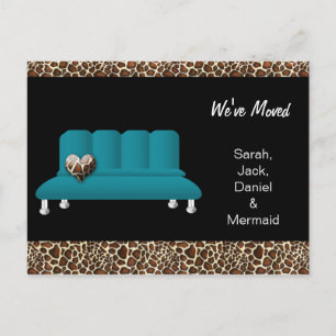 trendy wir haben Postkarte verschoben